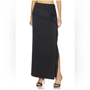 SRG Sofia Richie Grange Sandra Silk Fringe Skirt